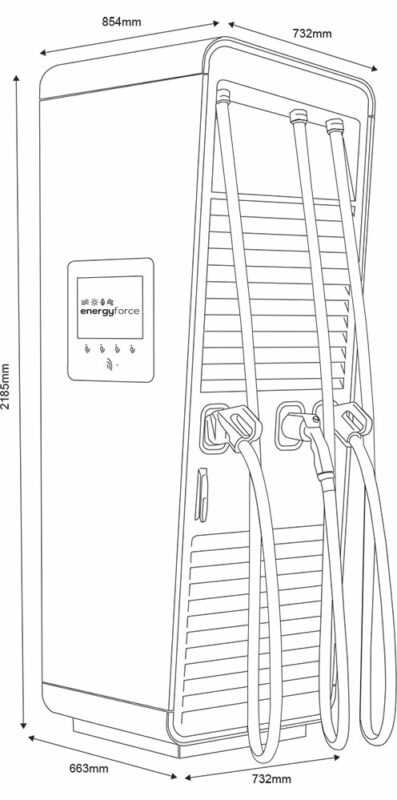 Super Rapid Charger dimensions, ev charger